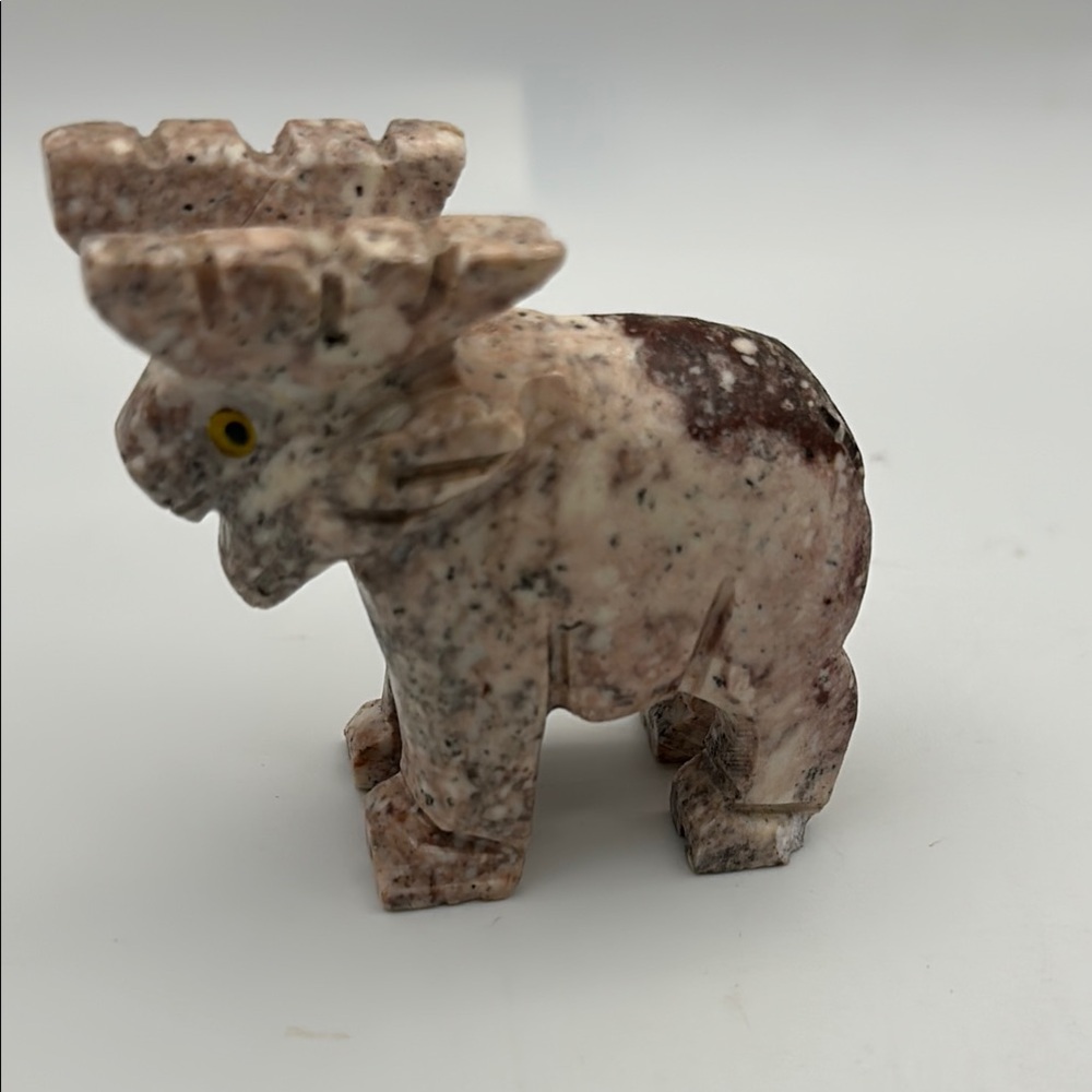 Handcrafted Picasso stone crystal  Moose Figurine -